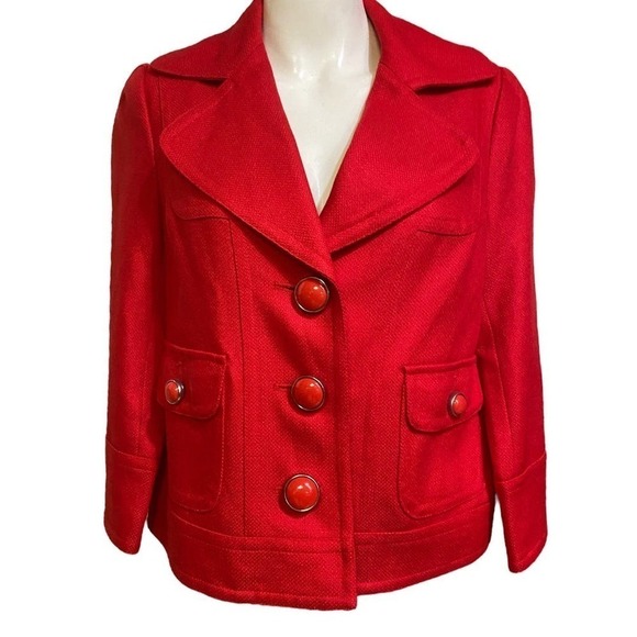 Nygard Collection Red Linen Blend Spring/Summer Red Jacket Size 6 NEW - Picture 1 of 6